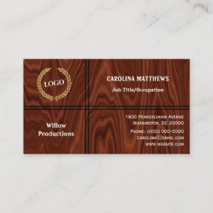 Business Logo Professional Minimalist Wood Card