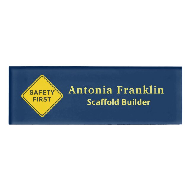 Business Logo Professional Safety Personalize Name Tag (Front)