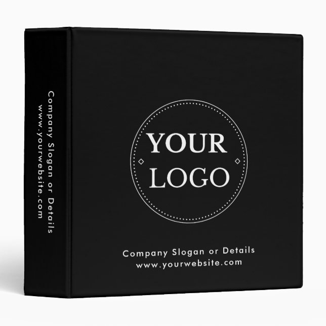 Business Logo Professional Simple Modern Black Binder (Front/Spine)