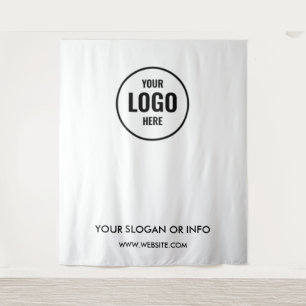 Business Logo   Professional White Photo Backdrop Tapestry