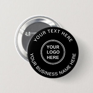 Business Logo Promotional Black 2 Inch Round Button