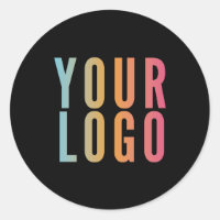 Business Logo Promotional Black Round Stickers