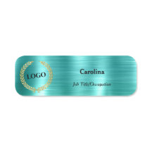 Business Logo Promotional Company Teal Name Tag