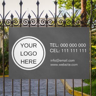  Business Logo Promotional Contact Gray & White  Banner