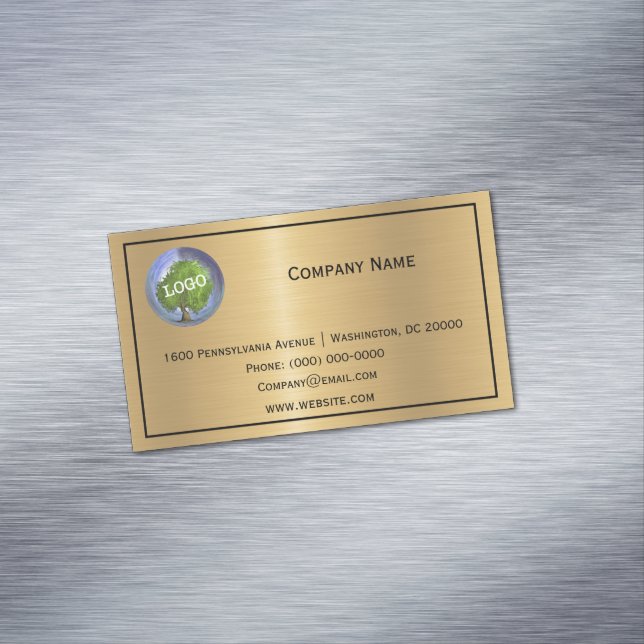 Business Logo Promotional Gold Magnetic Business Card (In Situ)