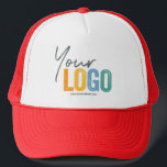 Business Logo Promotional Item Boss Customer Gift Trucker Hat<br><div class="desc">Easily personalize this high quality promotional hat with your own company logo and custom text. Simply delete the text if you just need a logo. No minimum and no set up fee! Available in many colours. Logo Hats are an easy and effective way to create and increase your brand awareness...</div>