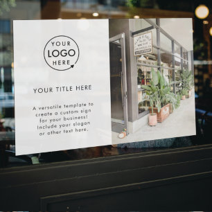 Business Logo   Promotional Photo Simple White Window Cling