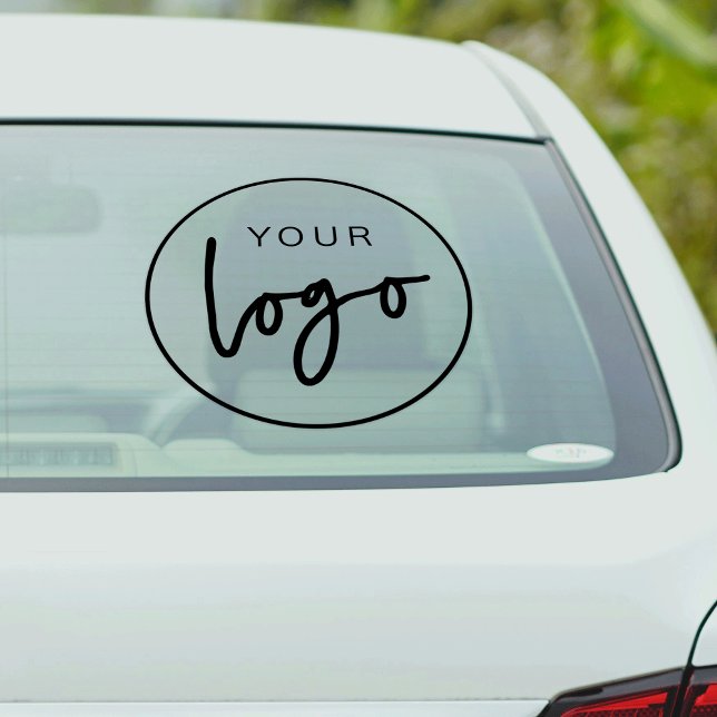 Business Logo Promotional Simple Car Bumper Window (Minimalist modern black and white business logo car bumper magnet)