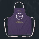 Business Logo Purple Employee Staff Name Apron<br><div class="desc">Business Logo Purple Employee Staff Name
A simple Purple custom business template in a modern minimalist style which can be easily updated with your company logo and text.
business, logo, blush, Purple, employee, staff, name, server, company logo, Purple logo</div>