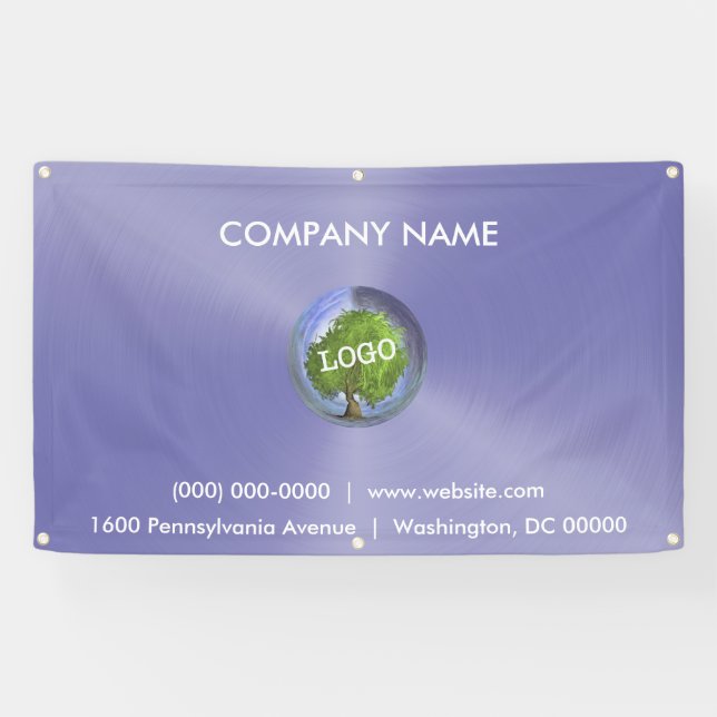 Business Logo Purple Outdoor Banner (Horizontal)