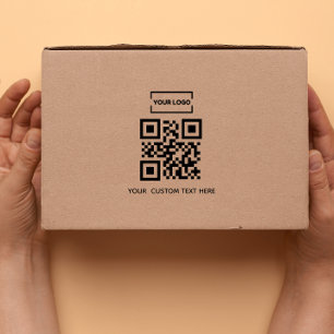 Business logo QR code and custom text Rubber Stamp