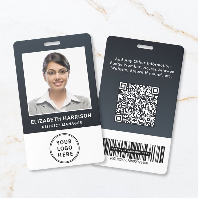 Business Logo QR Code Barcode Photo ID Badge (Business Logo QR Code Barcode Photo ID Badge)