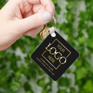 Business Logo & QR Code Branded Promotional  Keychain