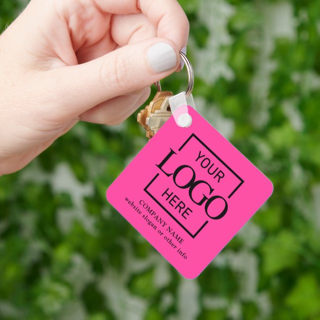 Business Logo & QR Code Branded Promotional  Keychain (Hand)