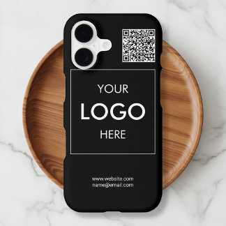 Business Logo QR Code Branding Black