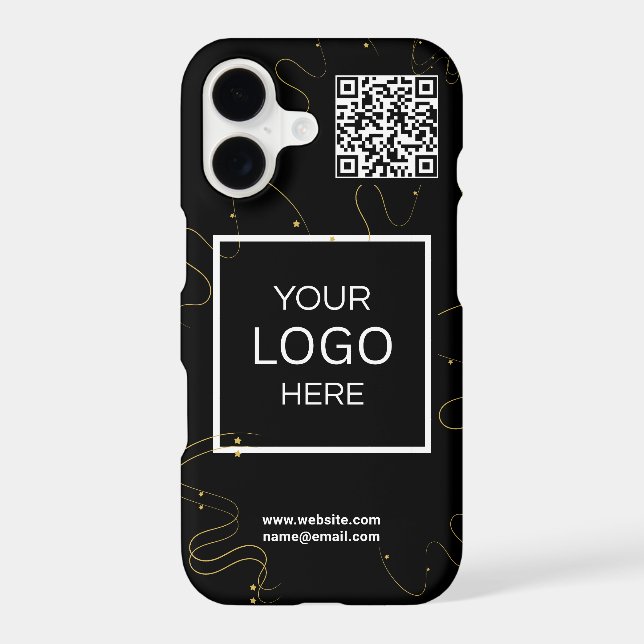Business Logo QR Code Branding black  (Back)