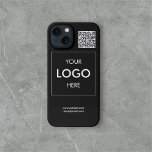 Business Logo QR Code Branding Black iPhone 13 Case<br><div class="desc">In today’s digital age, your brand’s visibility is pivotal for success, and what better way to stay visible than with our custom business branding iPhone cases? Tailored for the modern professional, these cases not only offer a protective shield for your iPhone but serve as a mobile billboard for your brand....</div>