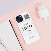 Business Logo QR Code Branding White