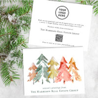 Business Logo QR Code Christmas Watercolor