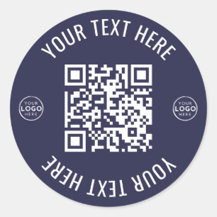 Business Logo QR Code Classic Round Sticker
