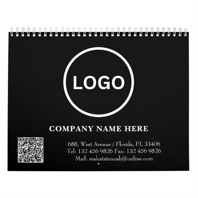 Business Logo QR code Company Modern Calendar (Cover)