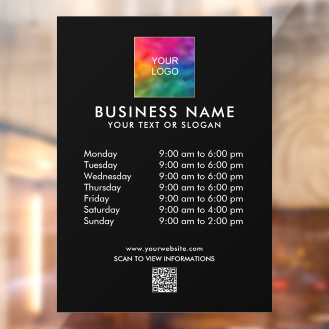 Business Logo QR Code Custom Simple Template Window Cling (Sheet 2)