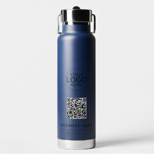 Business Logo QR Code Employees Custom Water Bottle