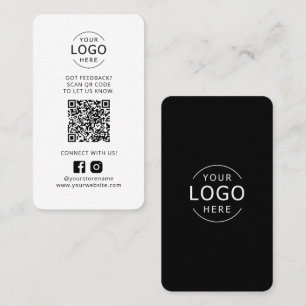 Business Logo QR Code Feedback Social Media Card