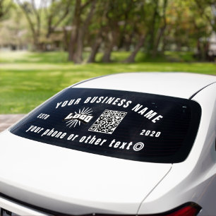 Business logo qr code Horizontal Vinyl Car Truck Window Cling