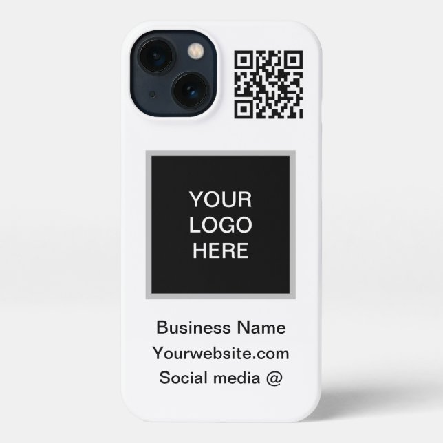 Business Logo QR Code Marketing Company iPhone Case (Back)