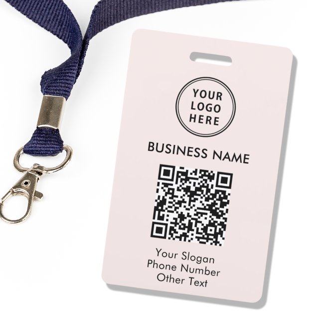 Business Logo QR Code Pink Badge (Creator Uploaded)
