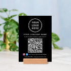 Business Logo QR Code Social Media Tabletop Sign
