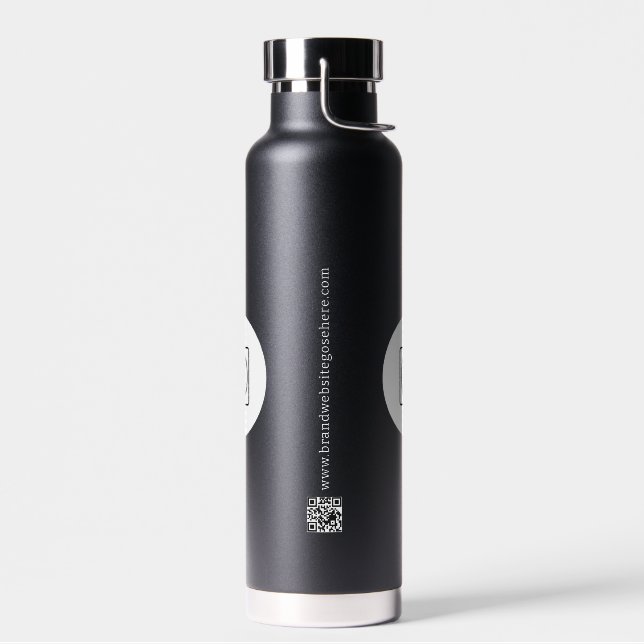 Business Logo QR Code Text Branding Promotion Water Bottle (Left)