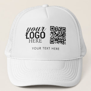 Business Logo QR Code & Text Employee Staff  Trucker Hat