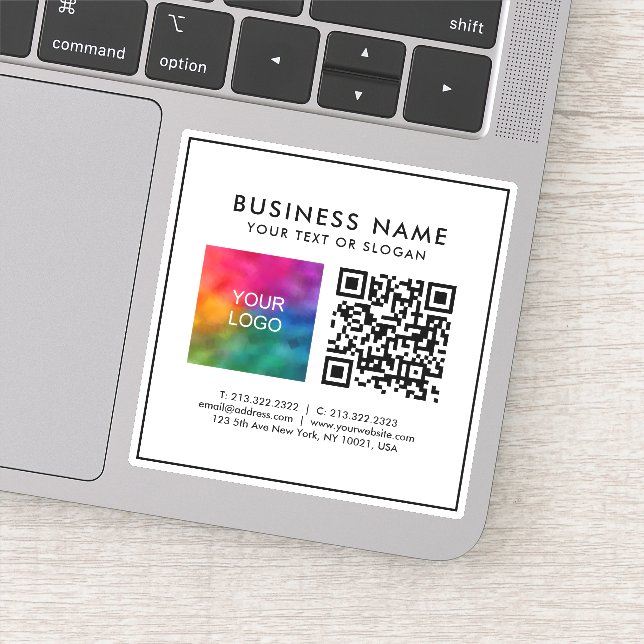 Business Logo QR Code Text Template Custom XS (Detail)