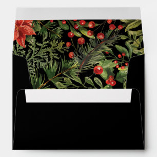 Business Logo Red Berries Christmas Holiday Envelope