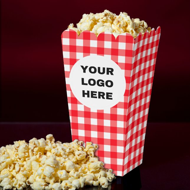 Business Logo Red & White Gingham Plaid Favor Box (Business Logo Red & White Gingham Plaid Favor Boxes
)