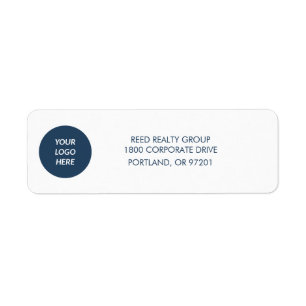 Business Logo Return Address Labels Navy