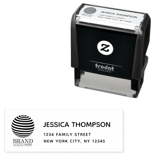 Business Logo Return Address Modern Simple Self-inking Stamp (In Situ)