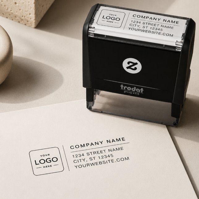 Business Logo Return Address Self-inking Stamp (Creator Uploaded)