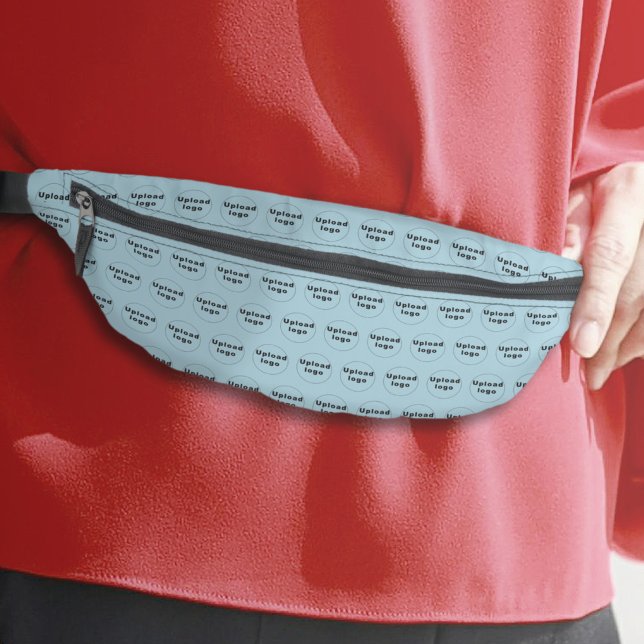 Business Logo Seamless Pattern on Light Blue Fanny Pack (Business logo seamless pattern on light blue fanny pack)