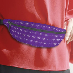 Business Logo Seamless Pattern on Purple Fanny Pack