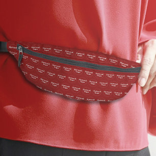 Business Logo Seamless Pattern on Red Fanny Pack