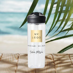 Business logo signature name brand colour water bottle<br><div class="desc">Transparent background. Personalize and add your business logo,  a text and name/signature (delete if not wanted)  Black text. You can add your brand colour as background.</div>