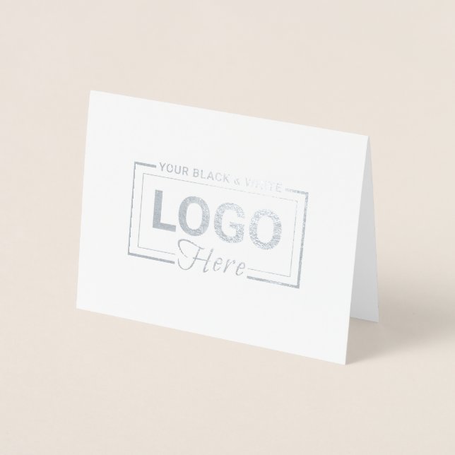 Business Logo Silver Foil Thank You Note Cards (Front)