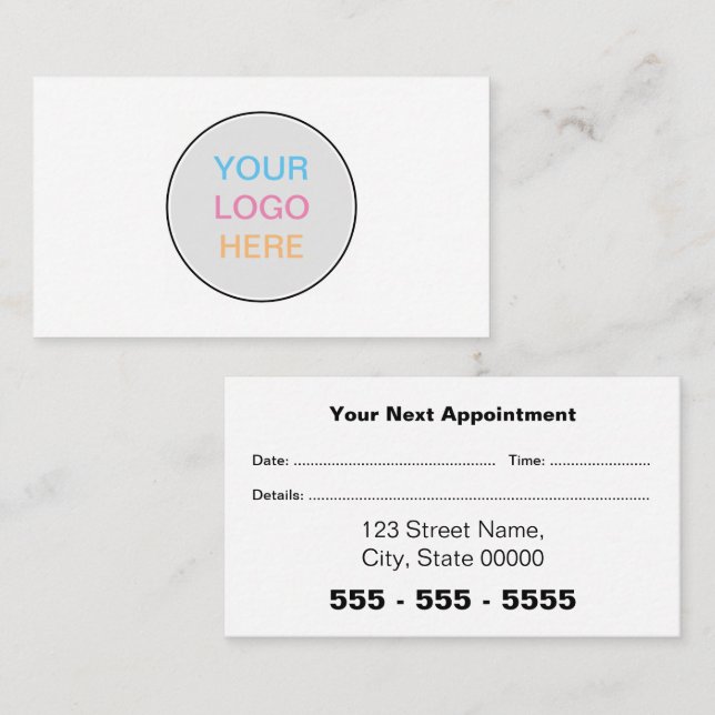 Business Logo Simple Appointment Card (Front/Back)