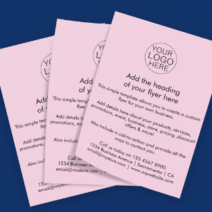 Business Logo   Simple Blush Pink  Custom Flyer