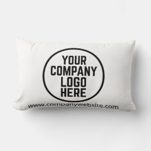 Business Logo Simple Company Showroom Decor Custom Lumbar Pillow