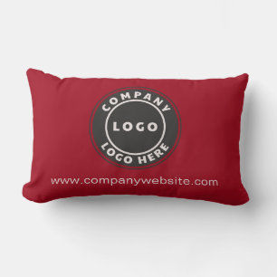 Business Logo Simple Company Website Custom Lumbar Pillow