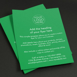 Business Logo Simple Green Custom Flyer